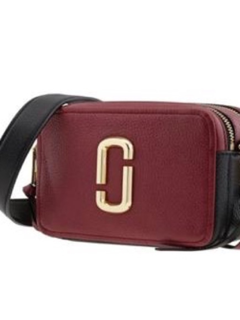Marc Jacobs Two-Tone Burgundy and Black Leather Belt Bag with Gold Hardware